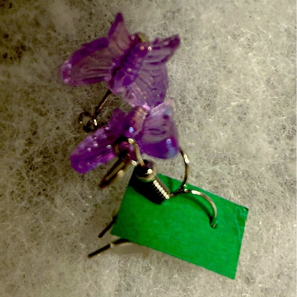 NWT butterfly earrings stainless & ceramic sparkle earring pair v… - Picture 4 of 10